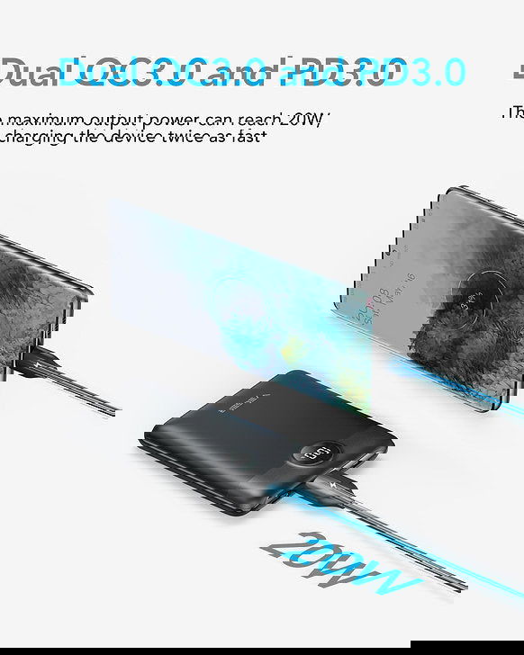 Veger Power Bank VP1140 10000mAh 20W με Θύρα USB-A και Θύρα USB-C Quick Charge 3.0 / Power Delivery - Μαύρο - iThinksmart.gr