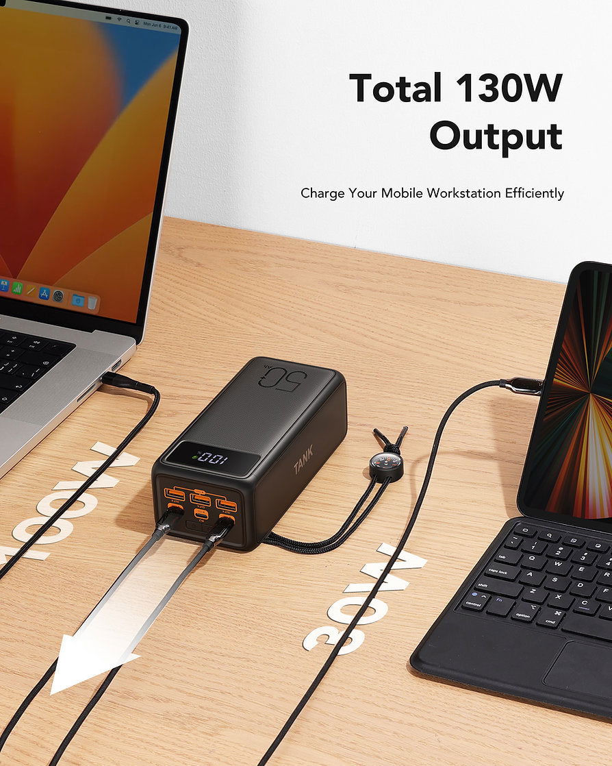 Veger VP5001C - Tank Boost Power Bank 56000mAh 100W με 3 Θύρες USB-A και 2 Θύρες USB-C - iThinksmart.gr