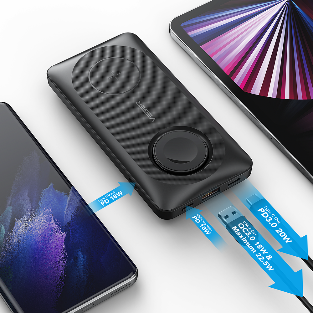 Veger W1156 - Ασύρματο PowerBank με MagSafe & Qi 15W για iPhone / Apple Watch / AirPod Pro - iThinksmart.gr