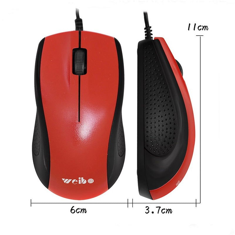 Ενσύρματο ποντίκι - WB-012 - Weibo - 650124 - Red - iThinksmart.gr