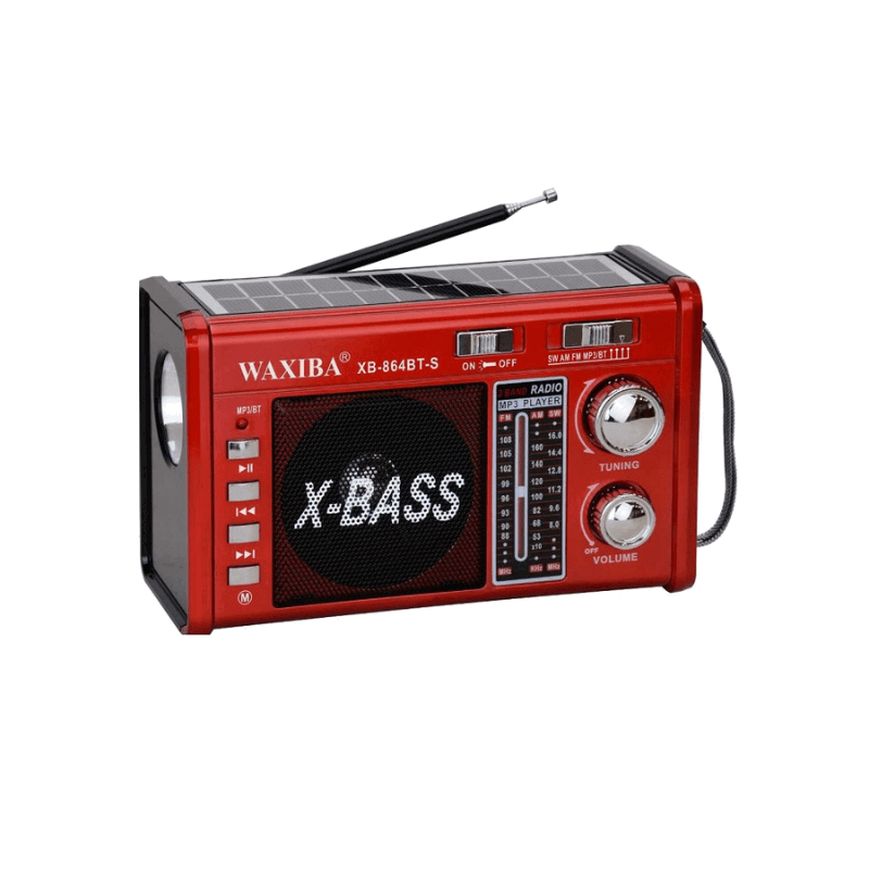 Επαναφορτιζόμενο ραδιόφωνο με ηλιακό πάνελ - XB864 BT-S - 108648 - Red - iThinksmart.gr