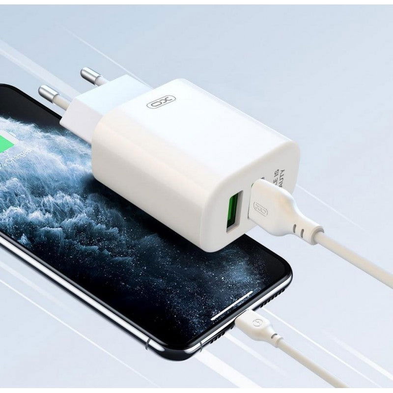 XO Φορτιστής Ταξιδίου με 2 Θύρες USB-A 2.4A (L85C) 12W - Λευκό - iThinksmart.gr