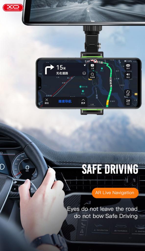 XO C107 car rearview mirror multifunctional rotatable Holder - iThinksmart.gr