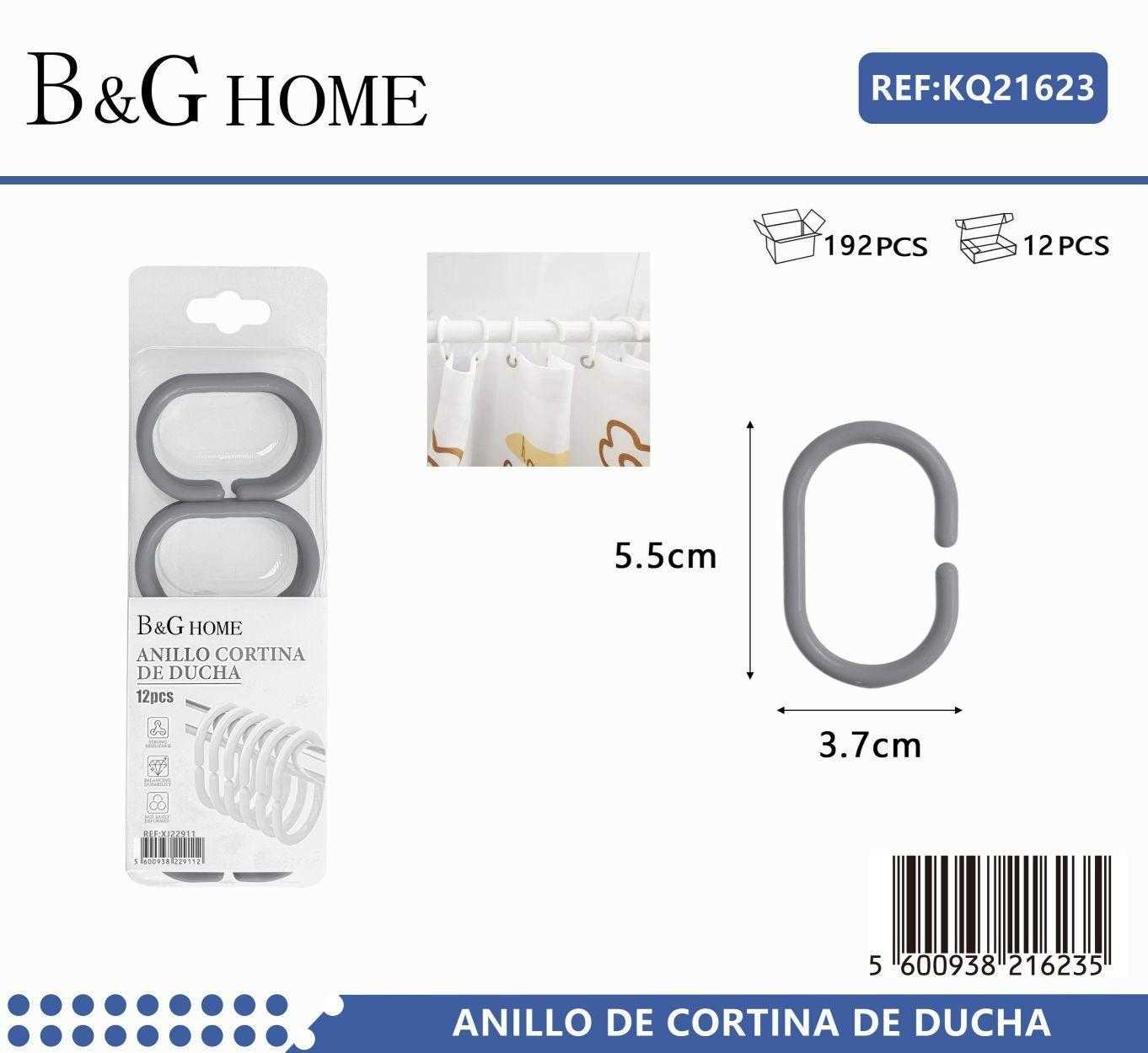 Κρίκοι κουρτίνας μπάνιου - Grey - 21623