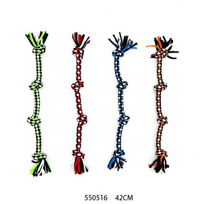 Υφασμάτινο παιχνίδι σκύλου σχοινί με κόμπους - 42cm - 12pcs - 550516