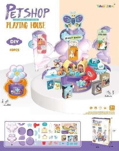 Pet Shop suitcase set with accessories - 9626 - 40pcs - 730131