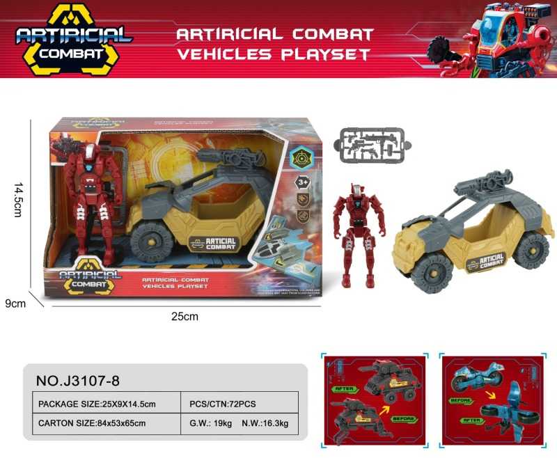 Ρομπότ μεταμόρφωσης με όχημα & αξεσουάρ - J3107-8AI - 917186