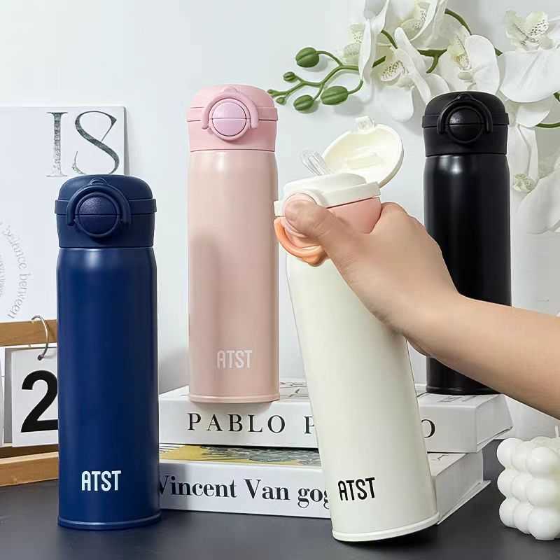 Φορητό παγούρι-θερμός με καλαμάκι - YCBW634 - 500ml - 696345 - Black