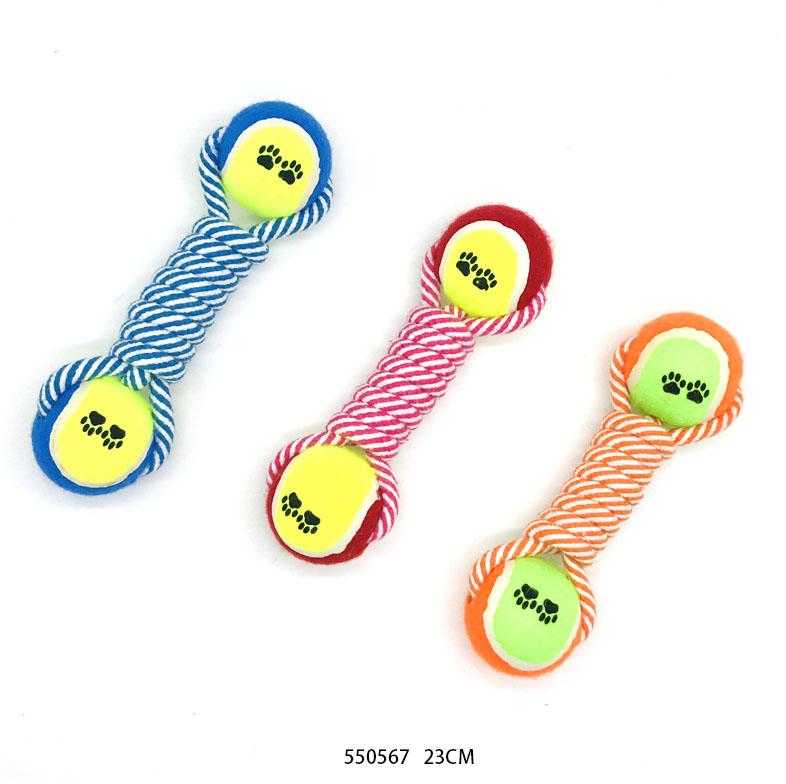 Dog toy rope with balls - 23cm - 12pcs - 550567