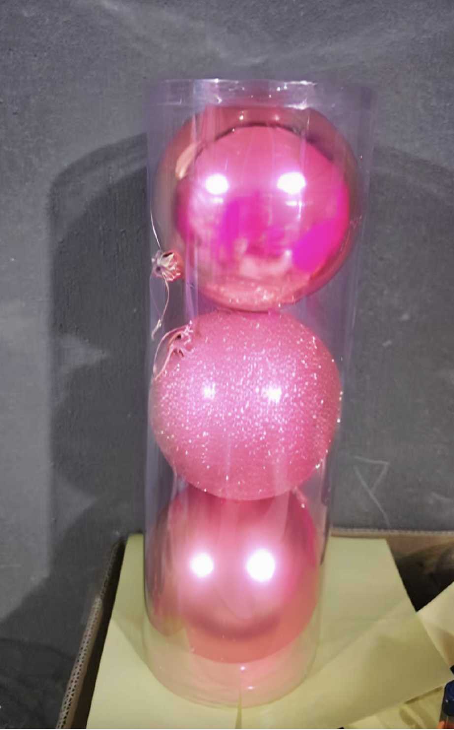 Set of Christmas balls - 15cm - 3pcs - 326130 - Pink