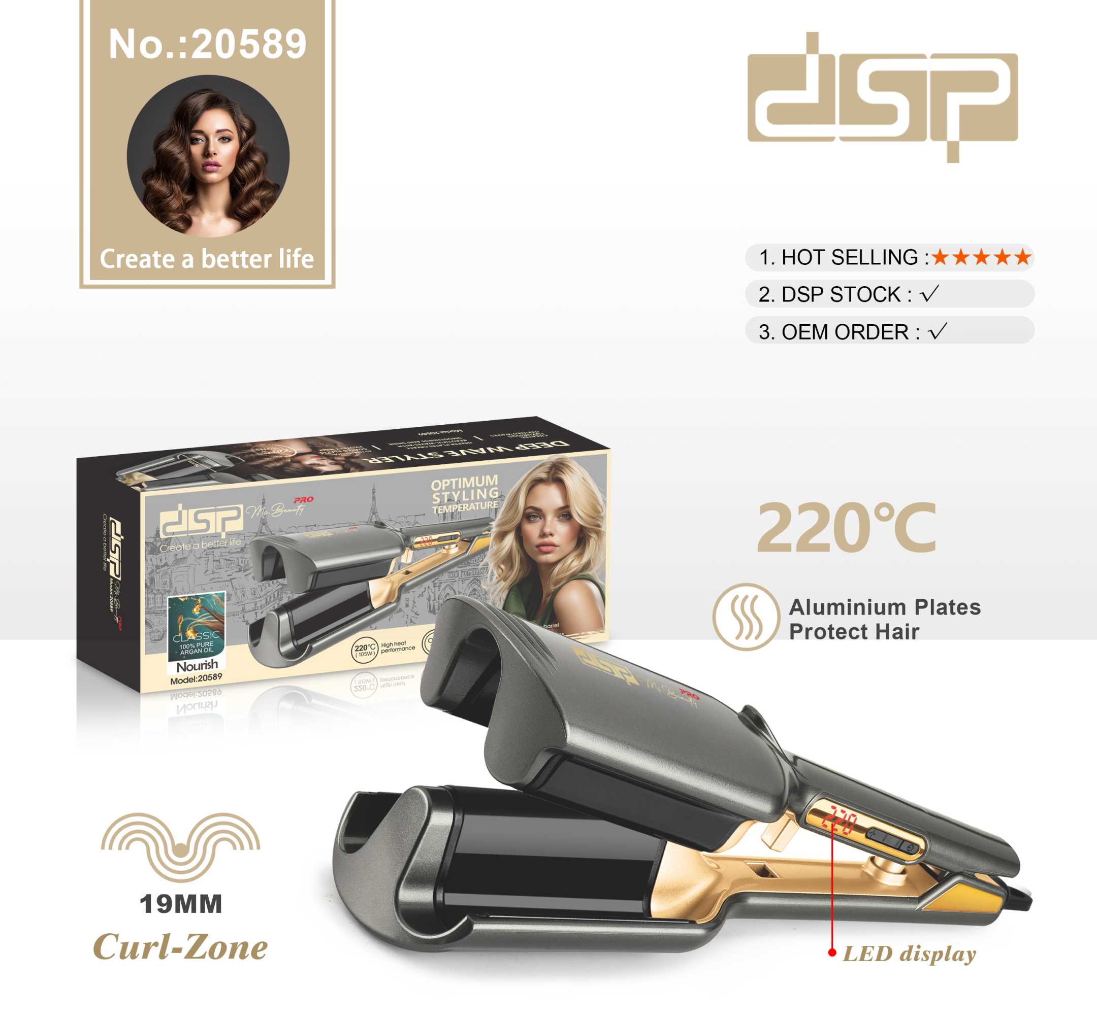 Device for wavy hair - 20589 - DSP - 616454