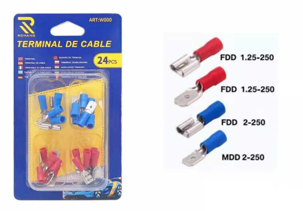 Insulated wire terminal set - 24pcs - 105875