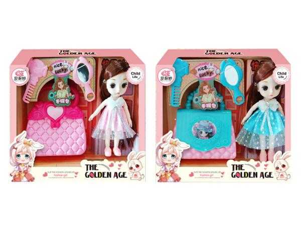 Σετ κούκλα Vintage με αξεσουάρ ομορφιάς - A810026 - 215355