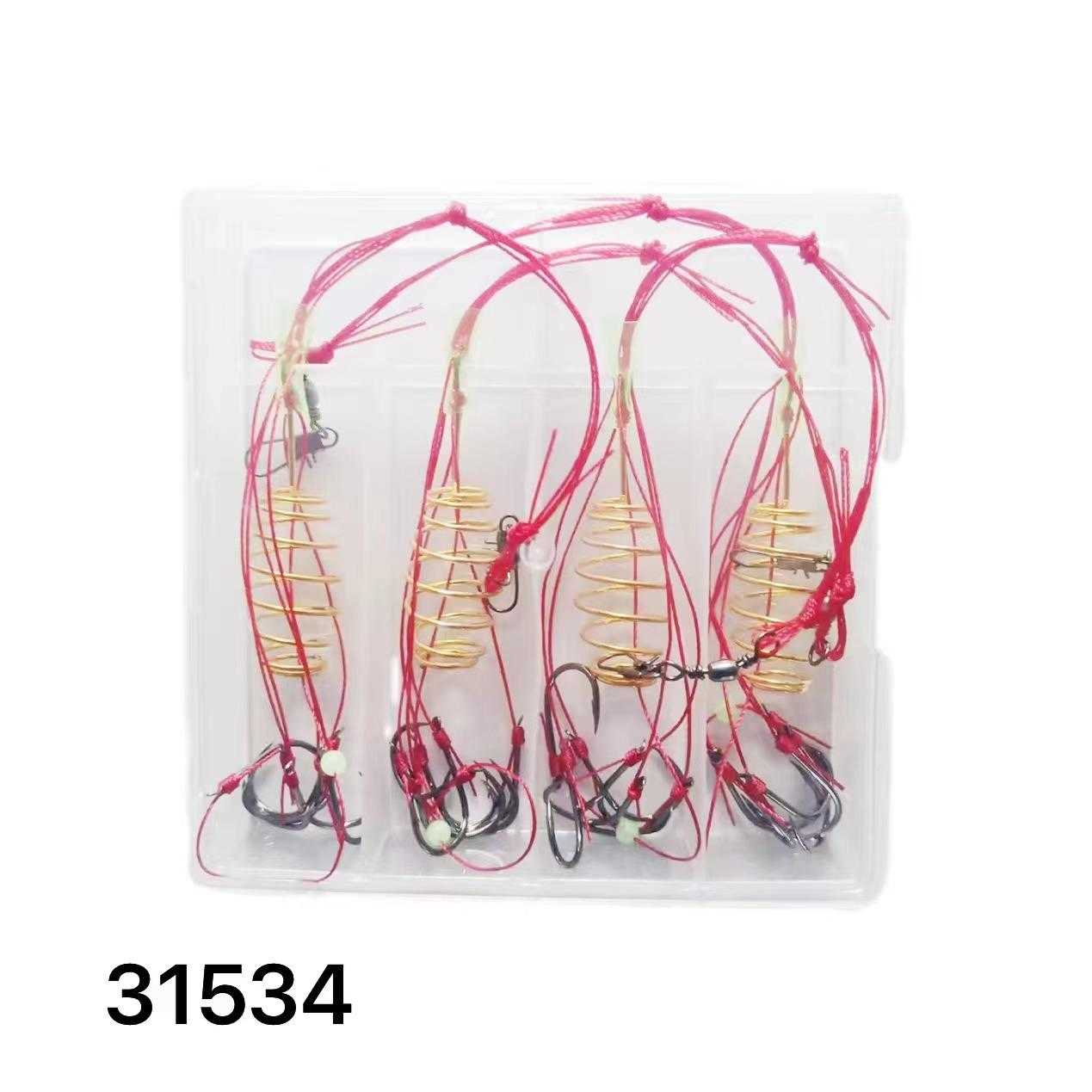 Spiral fishing lure with hooks - 4pcs - 931534