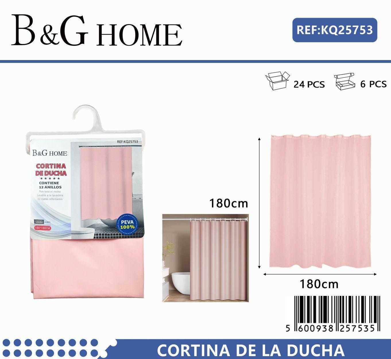 Κουρτίνα μπάνιου - Light Pink - 1.8x1.8m - 25753