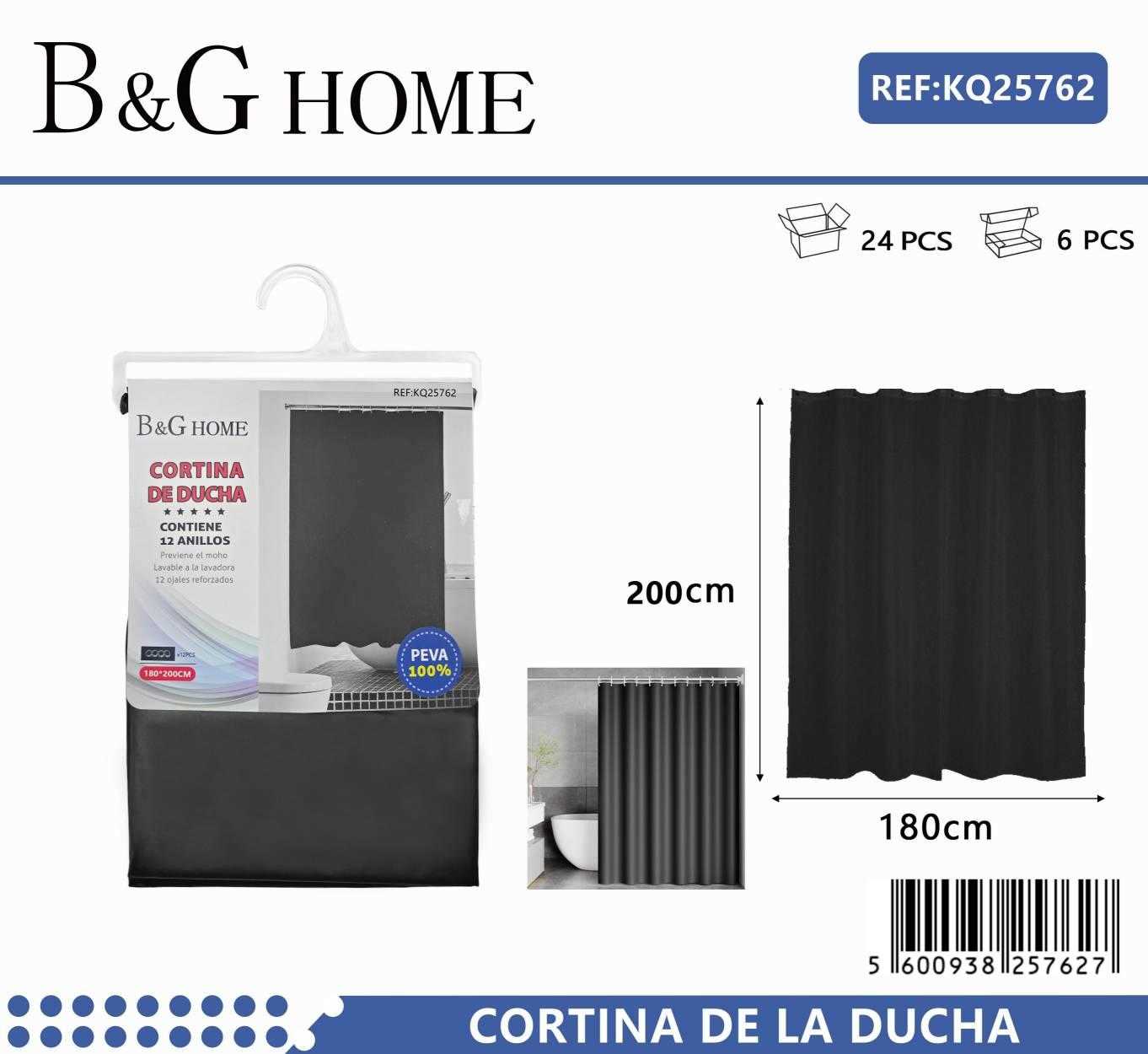 Κουρτίνα μπάνιου - Black - 1.8x2m - 25762