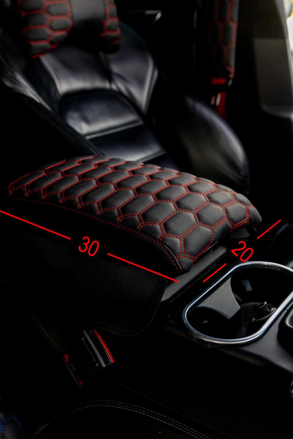 Car seat cover with cushion - Leatherette - Large - Red - 200895