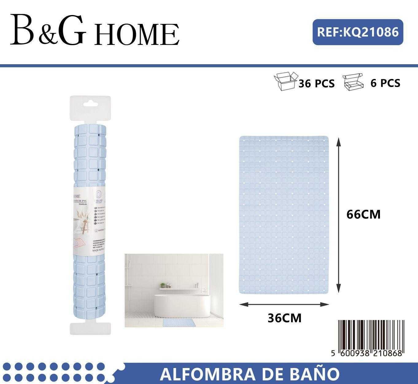 Αντιολισθητικό πατάκι μπάνιου - M0842 - 36x66cm - Light Blue - 21086