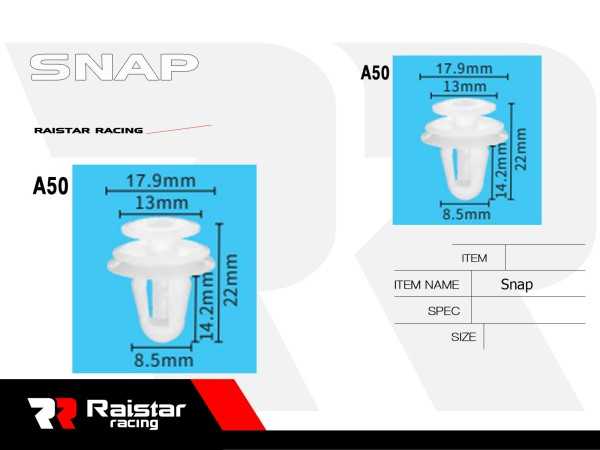 Set of car clips - 10pcs - R-F16101-03 - 180853