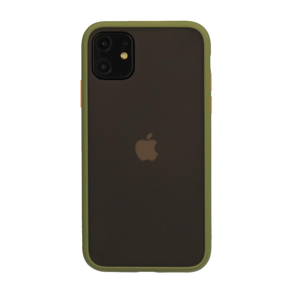 Θήκη iPhone 11 - Vennus Color Button - Λαδί / Πορτοκαλί Κουμπιά - iThinksmart.gr