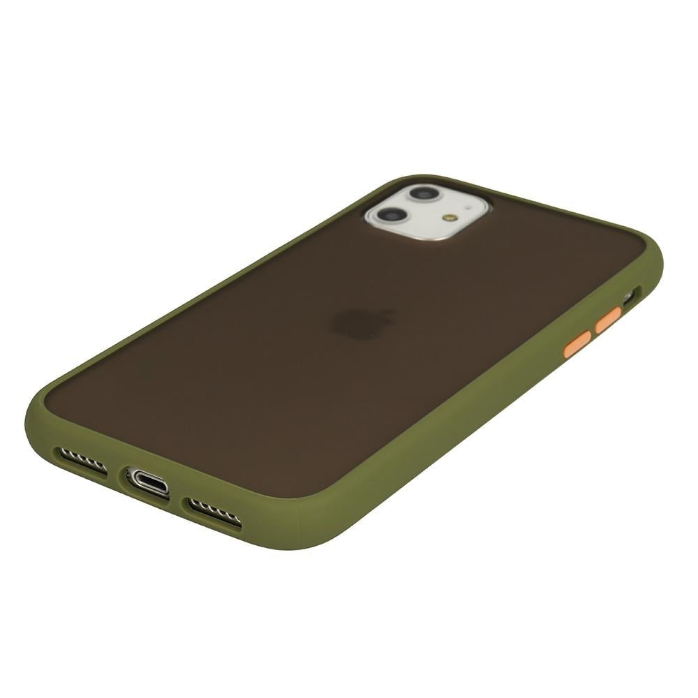 Θήκη iPhone 11 - Vennus Color Button - Λαδί / Πορτοκαλί Κουμπιά - iThinksmart.gr