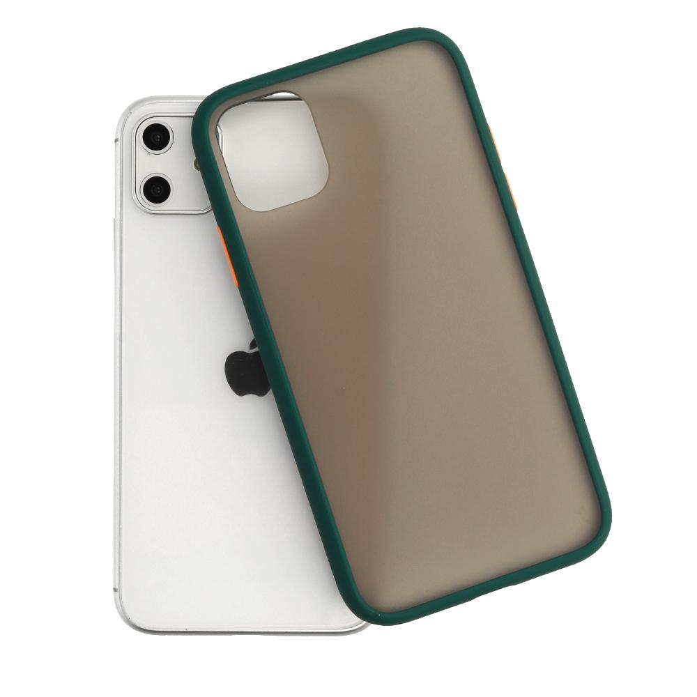 Θήκη iPhone 11 - Vennus Color Button - Σκούρο Πράσινο / Πορτοκαλί Κουμπιά - iThinksmart.gr