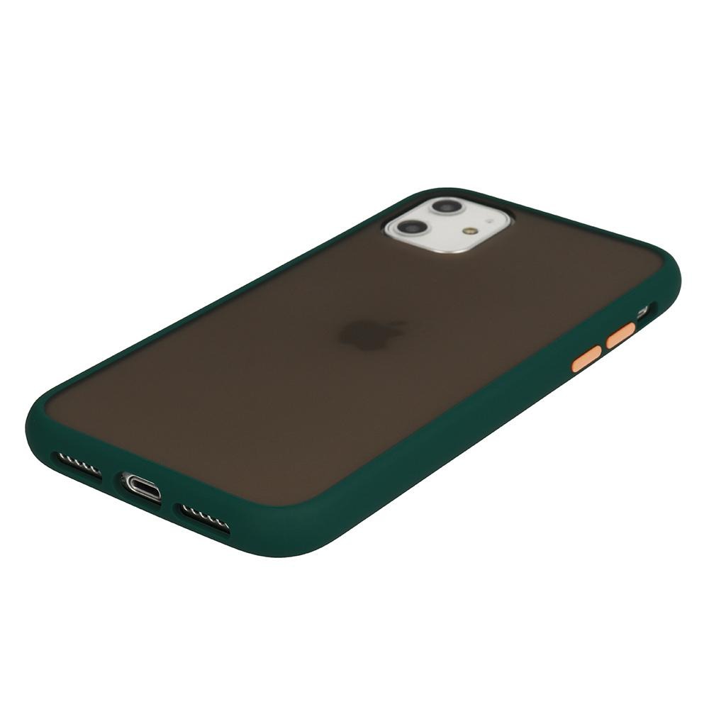 Θήκη iPhone 11 - Vennus Color Button - Σκούρο Πράσινο / Πορτοκαλί Κουμπιά - iThinksmart.gr