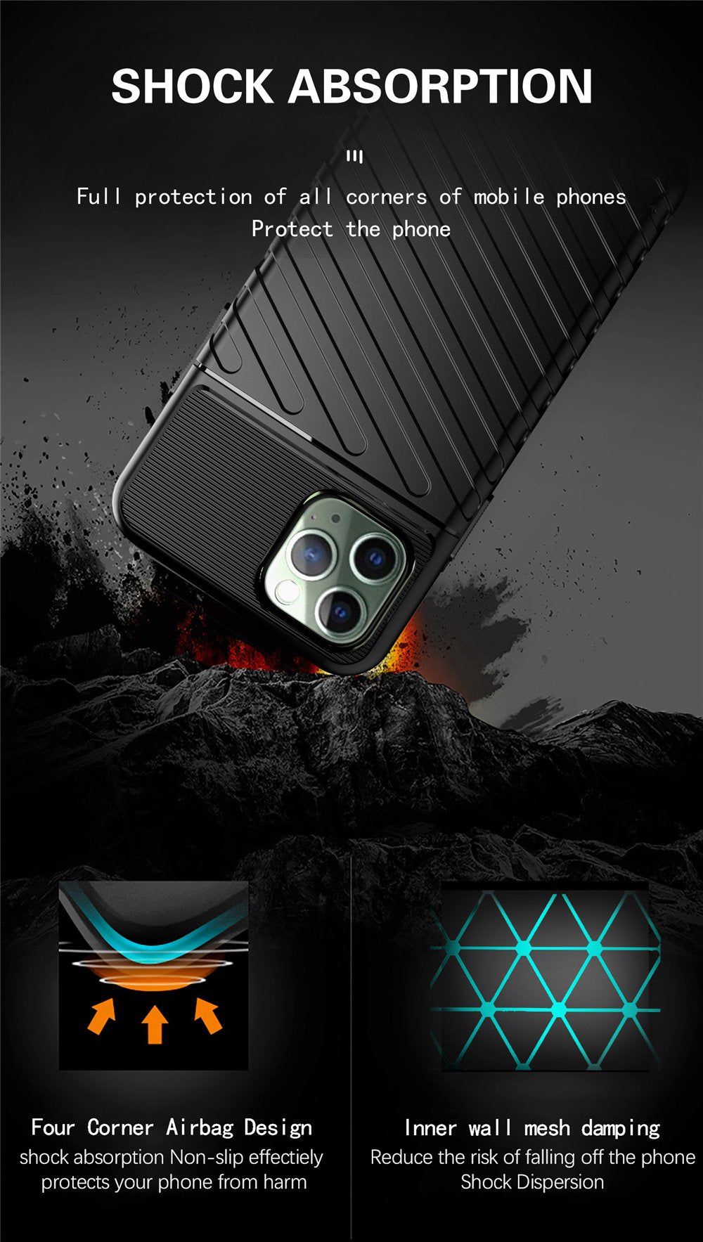 Θήκη iPhone 11 Pro - OEM Thunder Ενισχυμένο TPU - Σκούρο Πράσινο - iThinksmart.gr