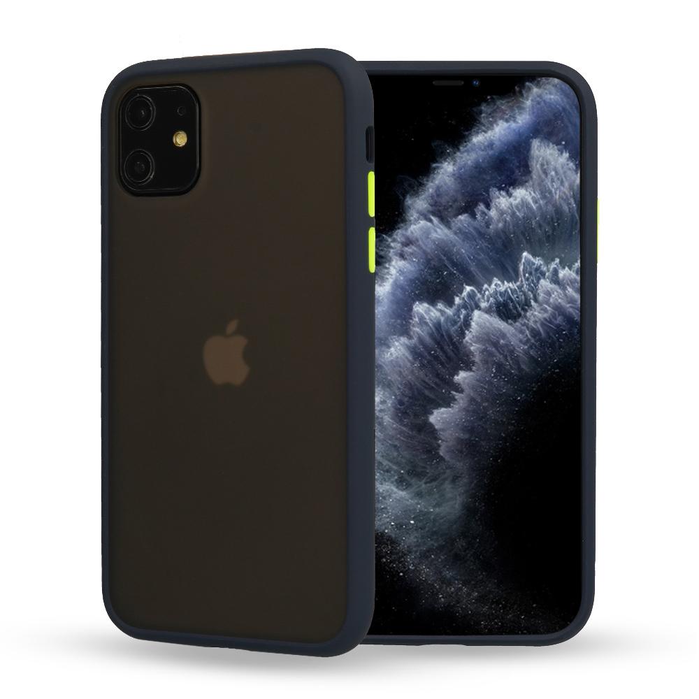 Θήκη iPhone 11 Pro - Vennus Color Button - Σκούρο Μπλέ / Πράσινα Κουμπιά - iThinksmart.gr