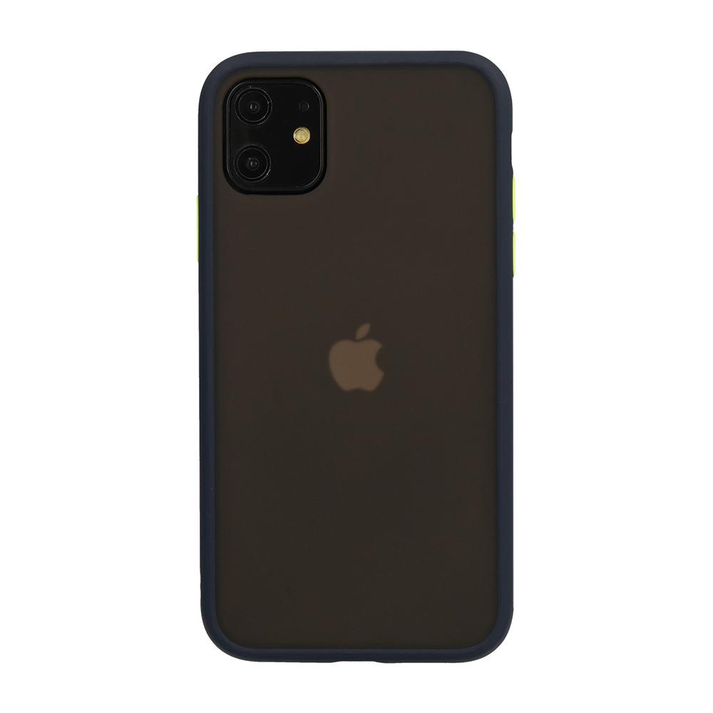 Θήκη iPhone 11 Pro - Vennus Color Button - Σκούρο Μπλέ / Πράσινα Κουμπιά - iThinksmart.gr