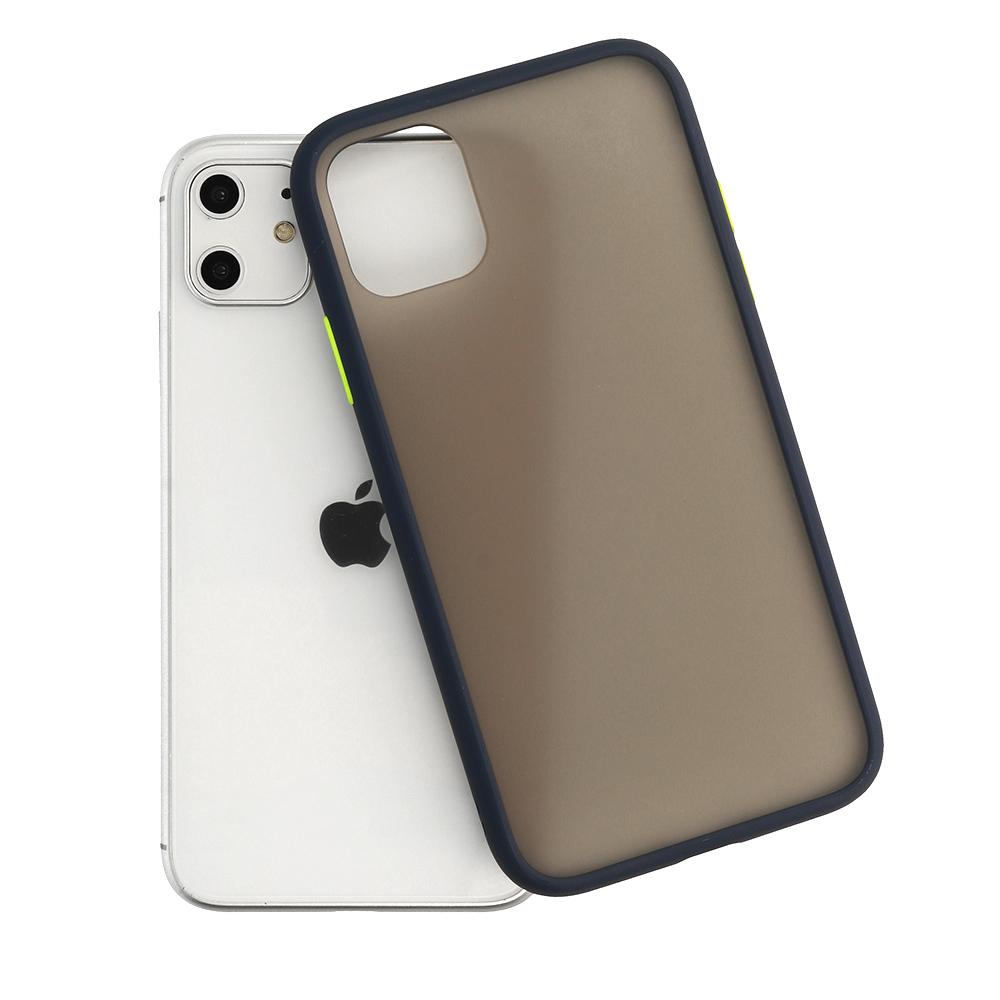 Θήκη iPhone 11 Pro - Vennus Color Button - Σκούρο Μπλέ / Πράσινα Κουμπιά - iThinksmart.gr