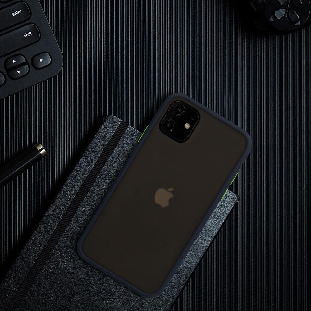 Θήκη iPhone 11 Pro - Vennus Color Button - Σκούρο Μπλέ / Πράσινα Κουμπιά - iThinksmart.gr