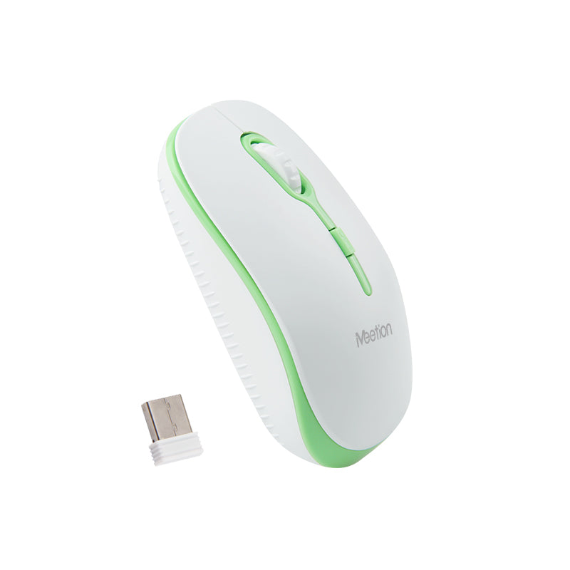 Meetion MT-R547 Ασύρματο Ποντίκι 2.4G Άσπρο & Πράσινο