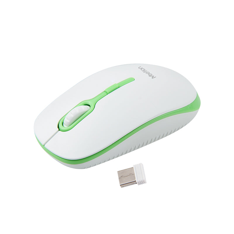 Meetion MT-R547 Ασύρματο Ποντίκι 2.4G Άσπρο & Πράσινο