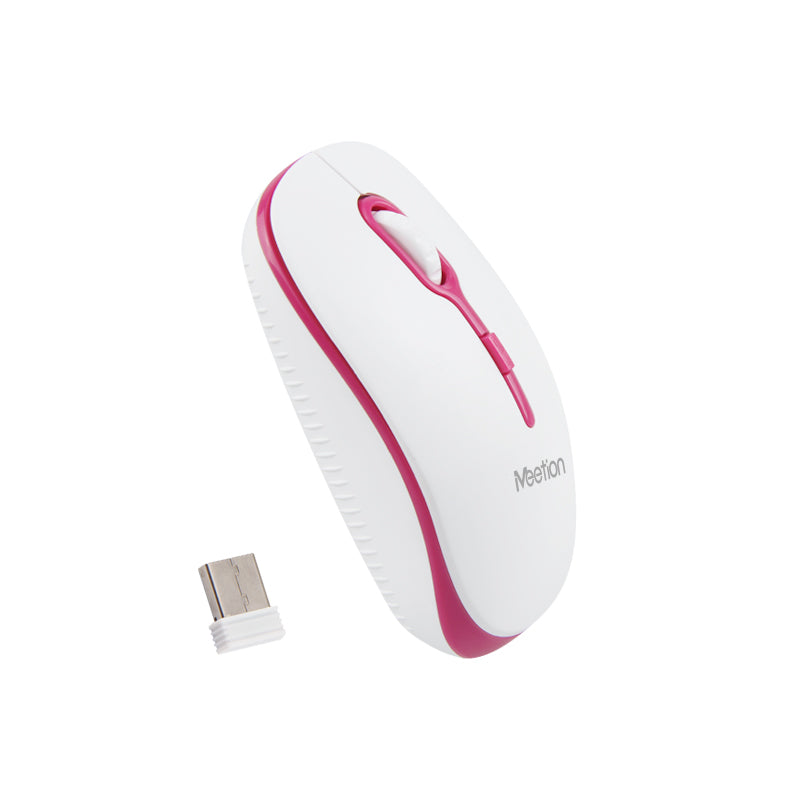 Meetion Wireless Mouse MT-R547 2.4G White & Pink