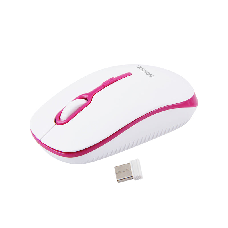 Meetion Wireless Mouse MT-R547 2.4G White & Pink