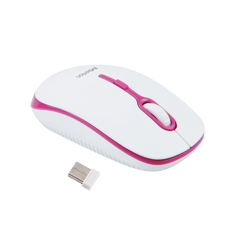 Meetion Wireless Mouse MT-R547 2.4G White & Pink