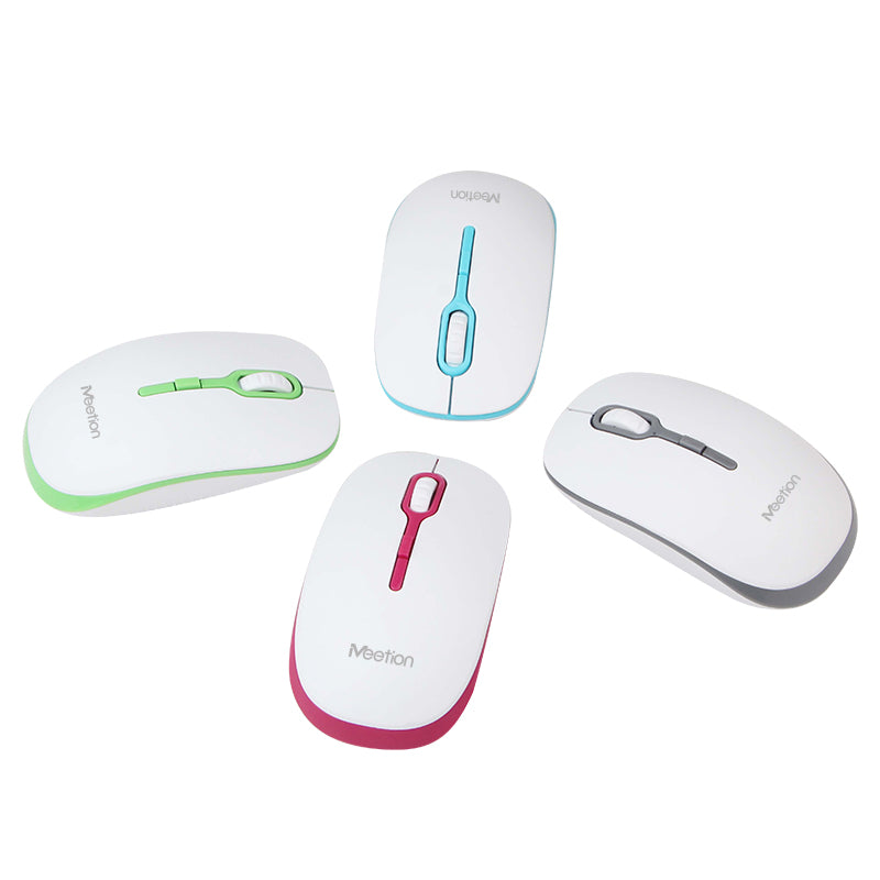 Meetion Wireless Mouse MT-R547 2.4G White & Pink