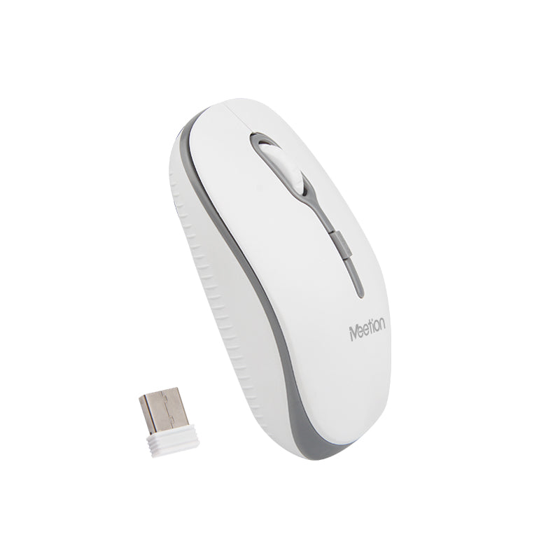 Meetion MT-R547 2.4G Ασύρματο Ποντίκι / Άσπρο + Γκρι