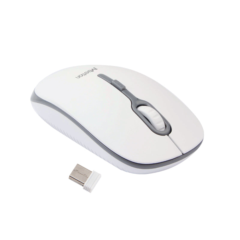 Meetion MT-R547 2.4G Ασύρματο Ποντίκι / Άσπρο + Γκρι