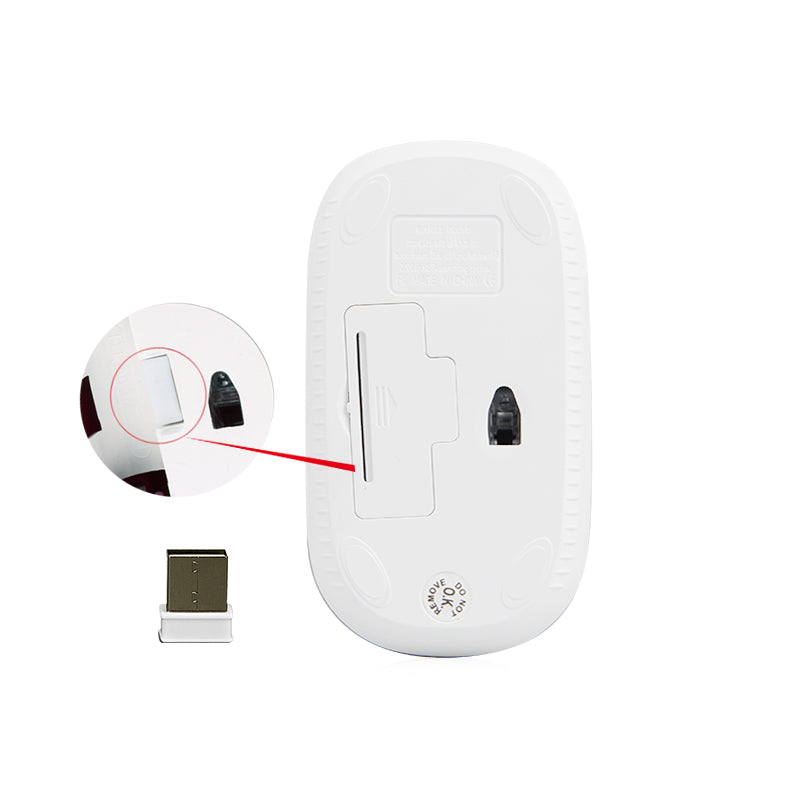 Meetion MT-R547 2.4G Ασύρματο Ποντίκι / Άσπρο + Γκρι