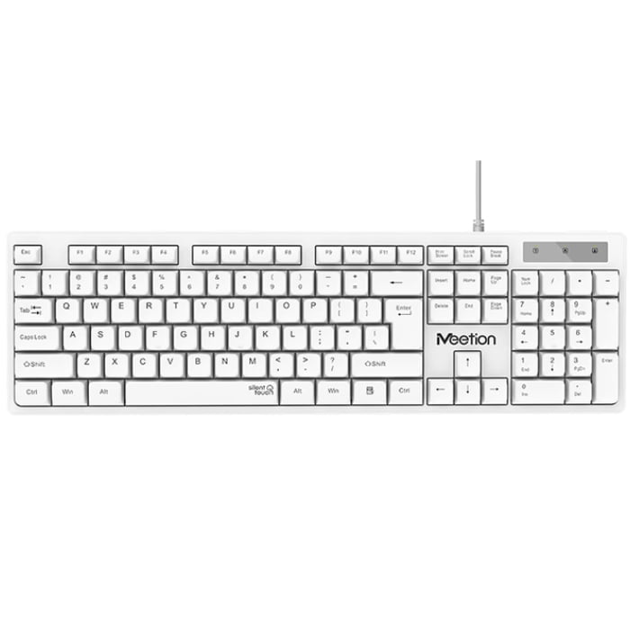 Meetion MT-K300 Standard USB Wired Keyboard White