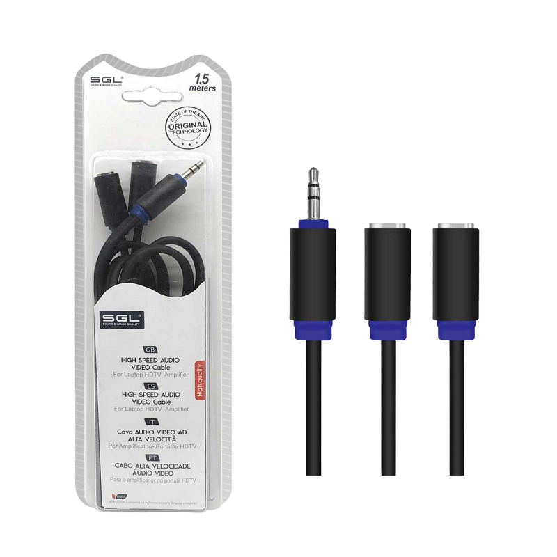 Καλώδιο ήχου Jack 3.5mm - A1528 - Male/2xFemale - 1.5m - 096261 - iThinksmart.gr