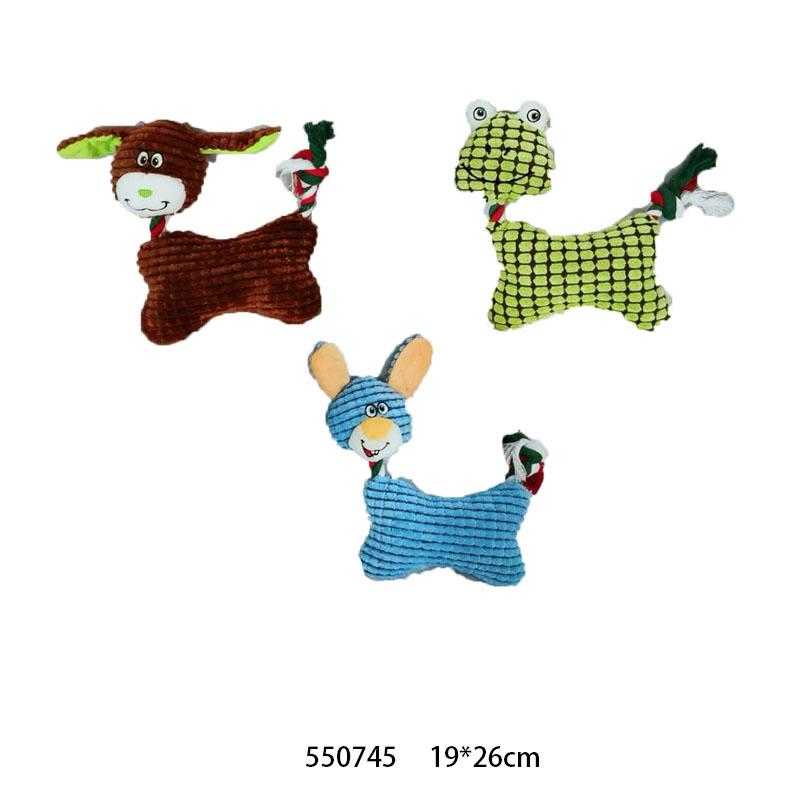 Λούτρινο παιχνίδι σκύλου ζωάκι με σχοινί - 19x26cm - 550745 - iThinksmart.gr