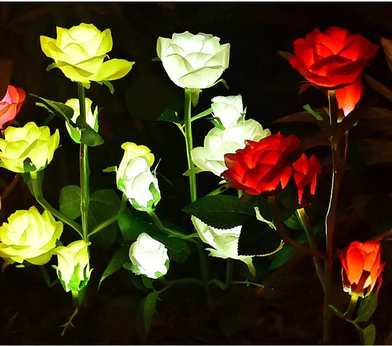 Φωτιζόμενα διακοσμητικά λουλούδια LED με ηλιακό πάνελ - 2pcs - 150289 - Pink