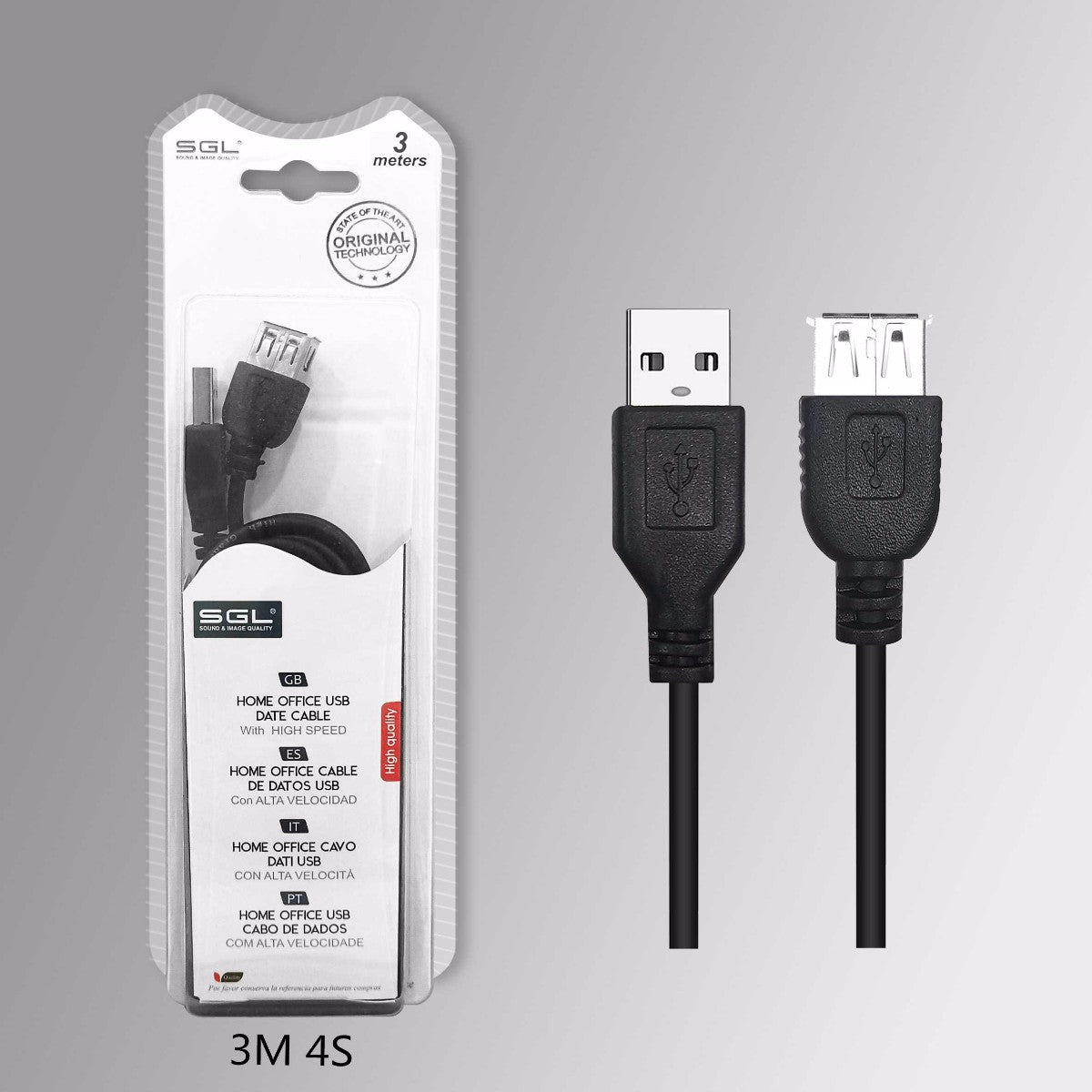 Καλώδιο USB Male/Female - 3m - 4S - 197536 - iThinksmart.gr
