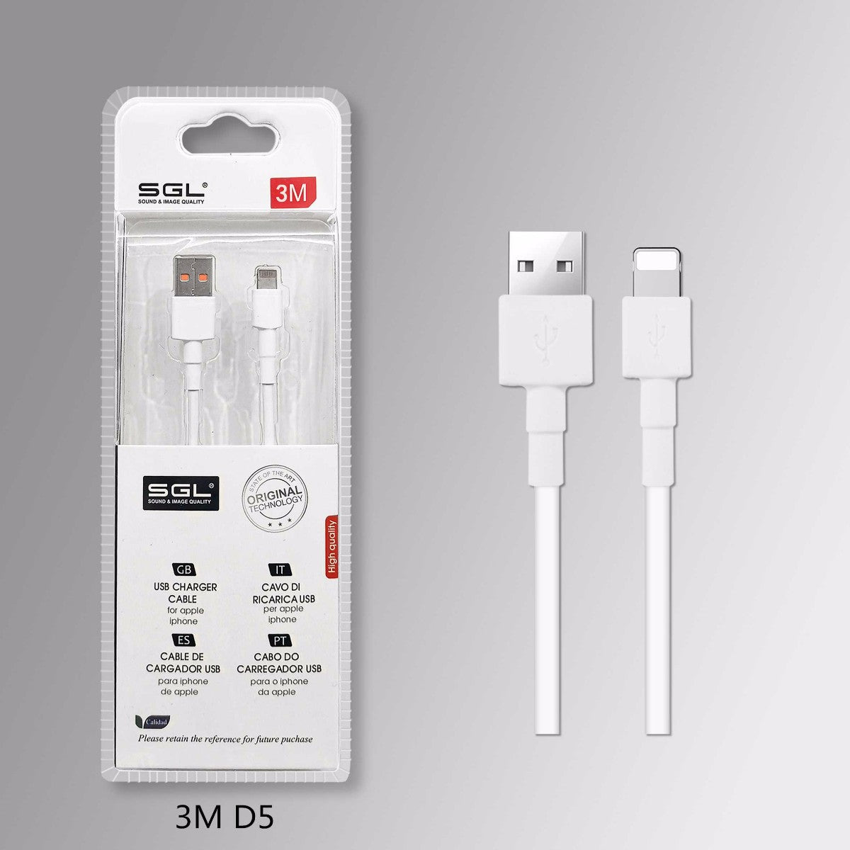 Καλώδιο φόρτισης & data - USB to Lightning - 3m - D5 -194721 - iThinksmart.gr