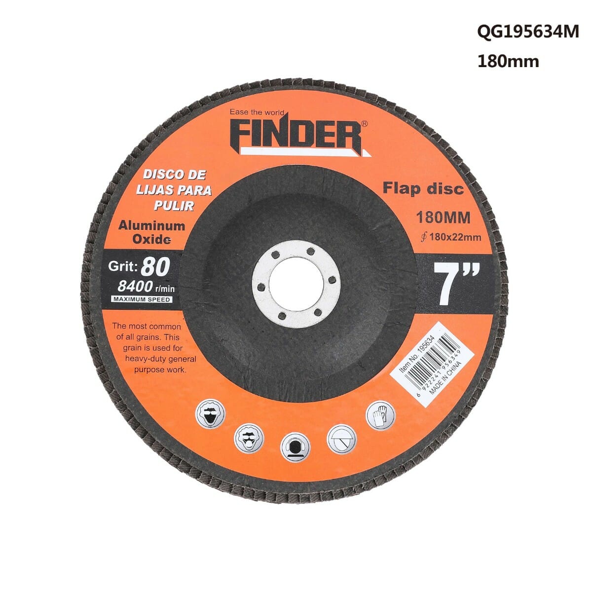 Πολύπτερο λείανσης μετάλλου για γωνιακό τροχό - 7"" - Grit80 - Finder - 195634 - iThinksmart.gr