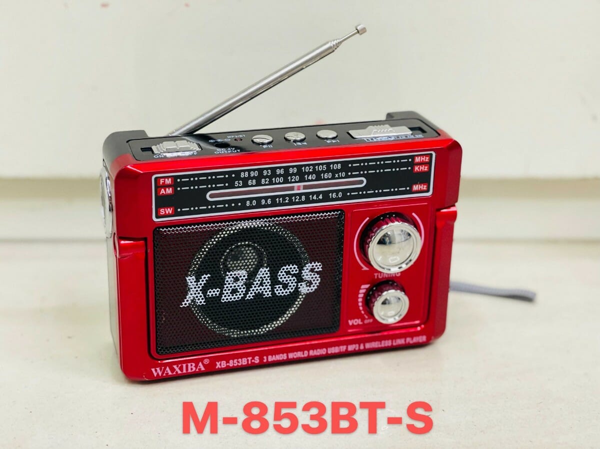 Επαναφορτιζόμενο ραδιόφωνο με ηλιακό πάνελ - XB-853-BT - 008539 - Red