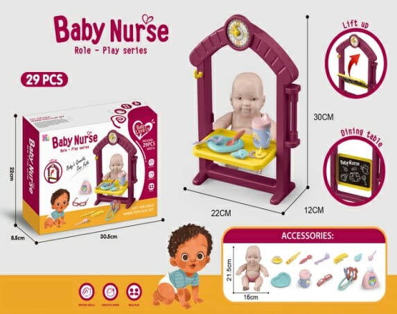 Καρεκλάκι φαγητού με κούκλα και αξεσουάρ - HL-15 - 153338 - iThinksmart.gr